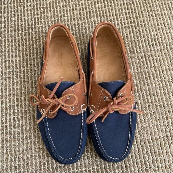 J. Crew Factory Canvas Boat Shoes in Navy - Picture 2 of 6
